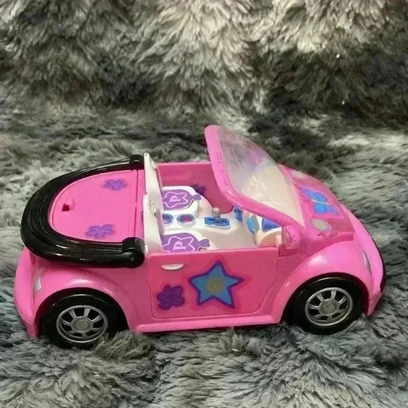 Vintage Polly Pocket  Pink convertible car with 4 dolls - Picture 7 of 16